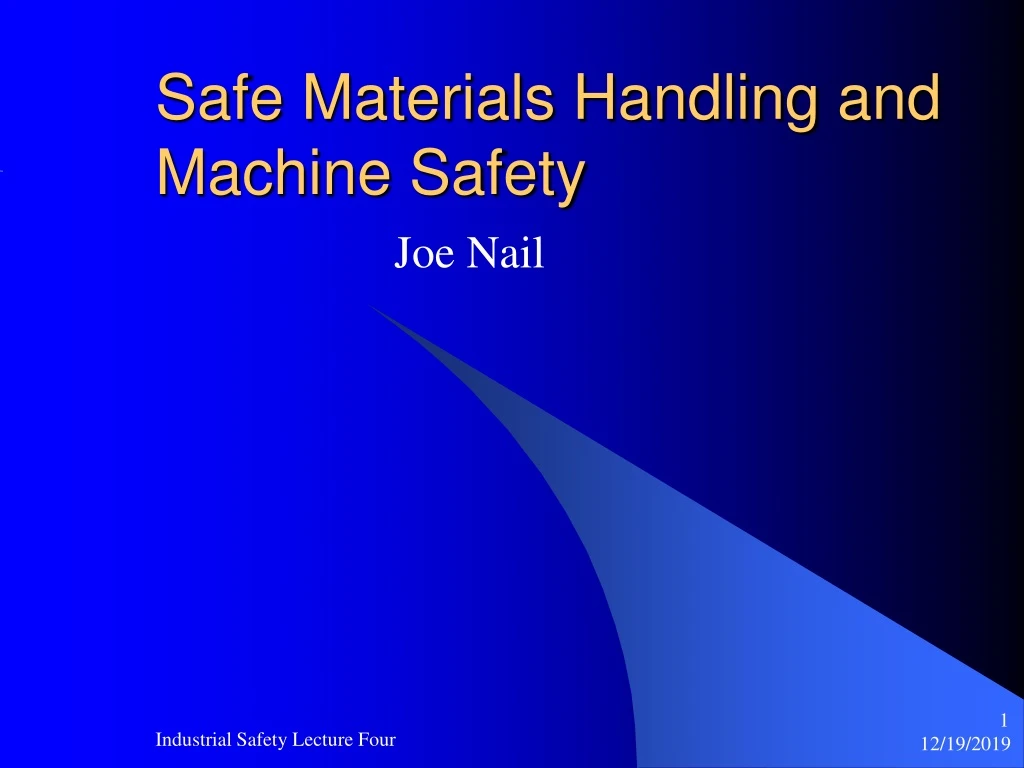 safe materials handling and machine safety