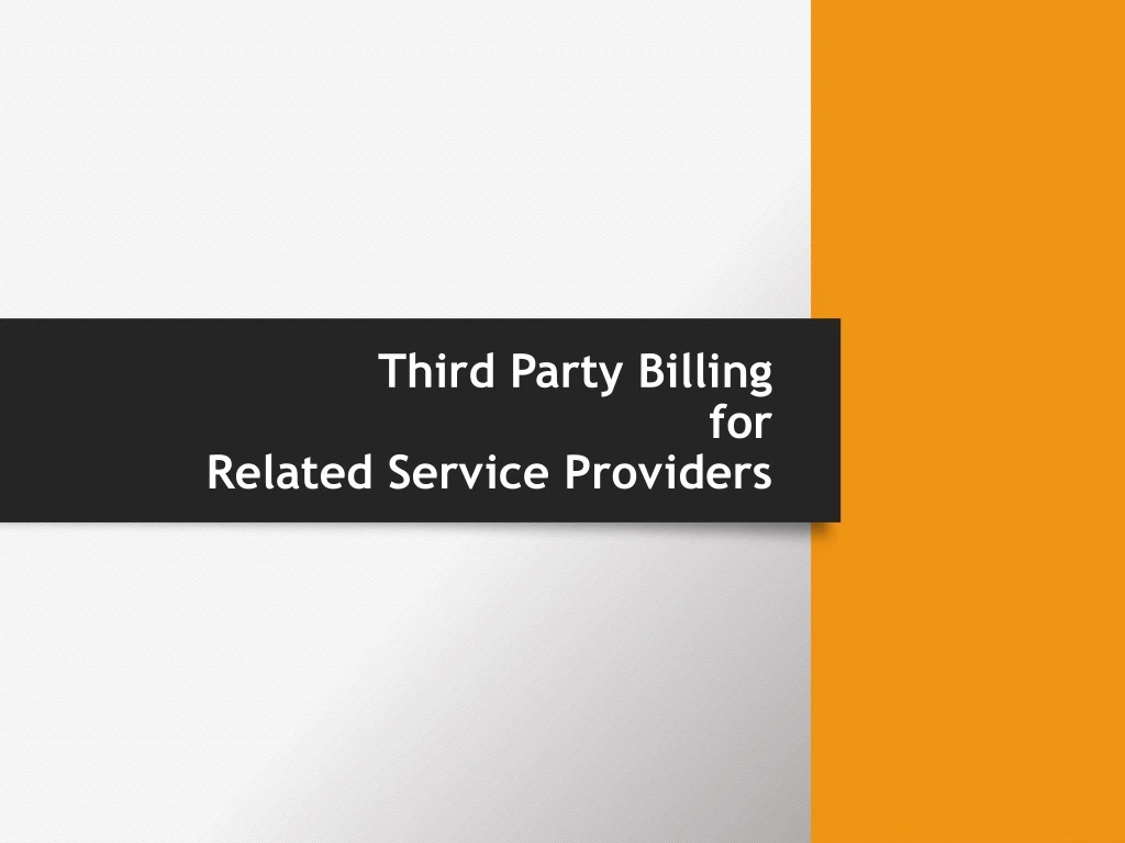 third party billing for related service providers