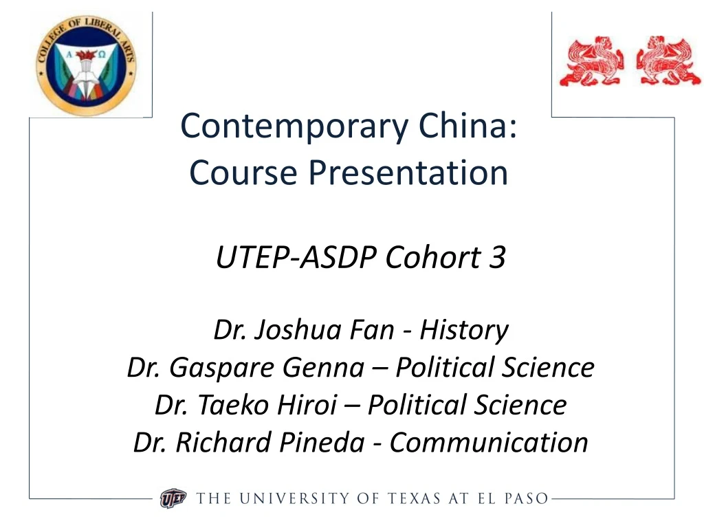 contemporary china course presentation