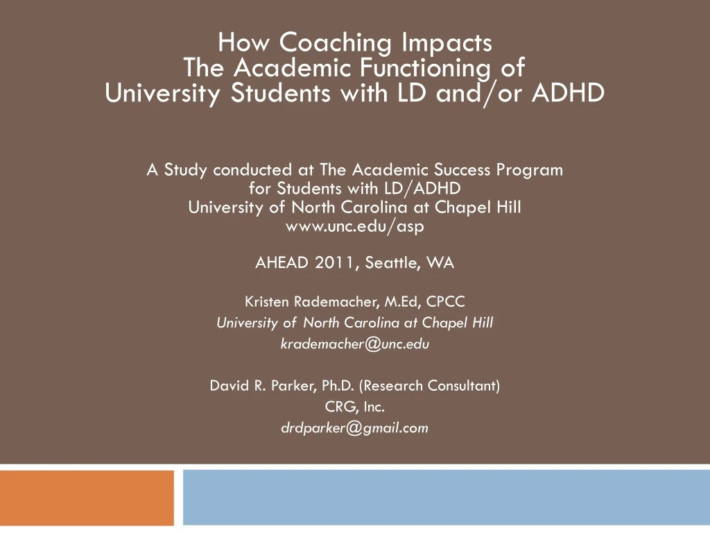 how coaching impacts the academic functioning
