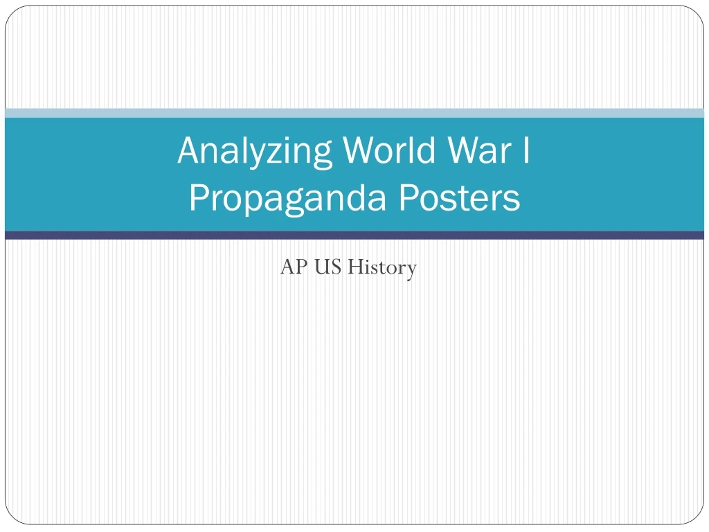 analyzing world war i propaganda posters