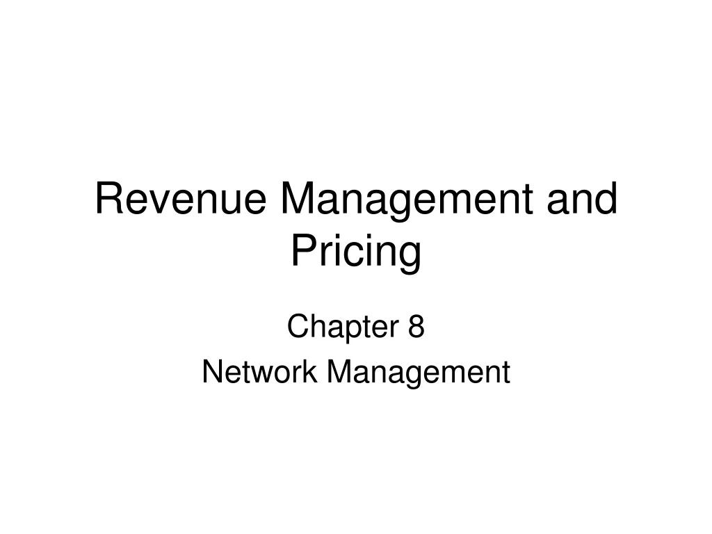 revenue management and pricing