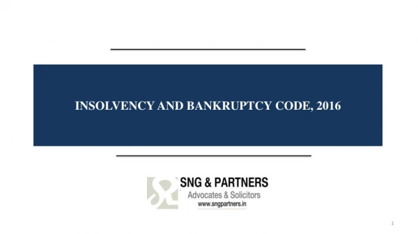 INSOLVENCY  AND BANKRUPTCY CODE, 2016