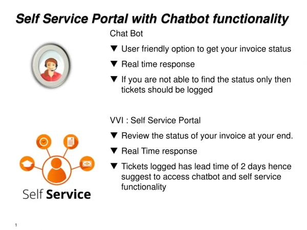 Self Service Portal with  Chatbot  functionality