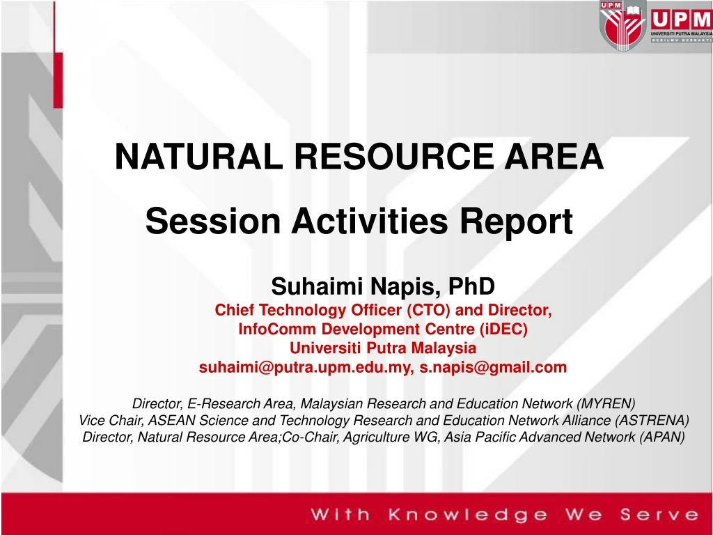 natural resource area session activities report