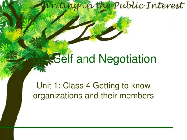 The Self and Negotiation