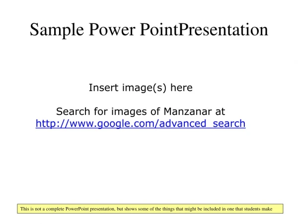 Sample Power PointPresentation