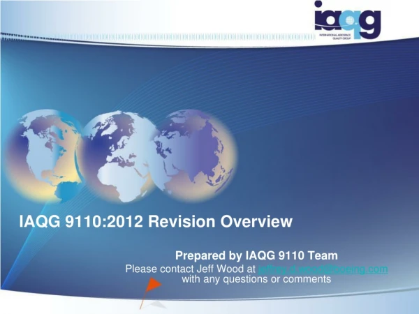 IAQG 9110:2012 Revision Overview