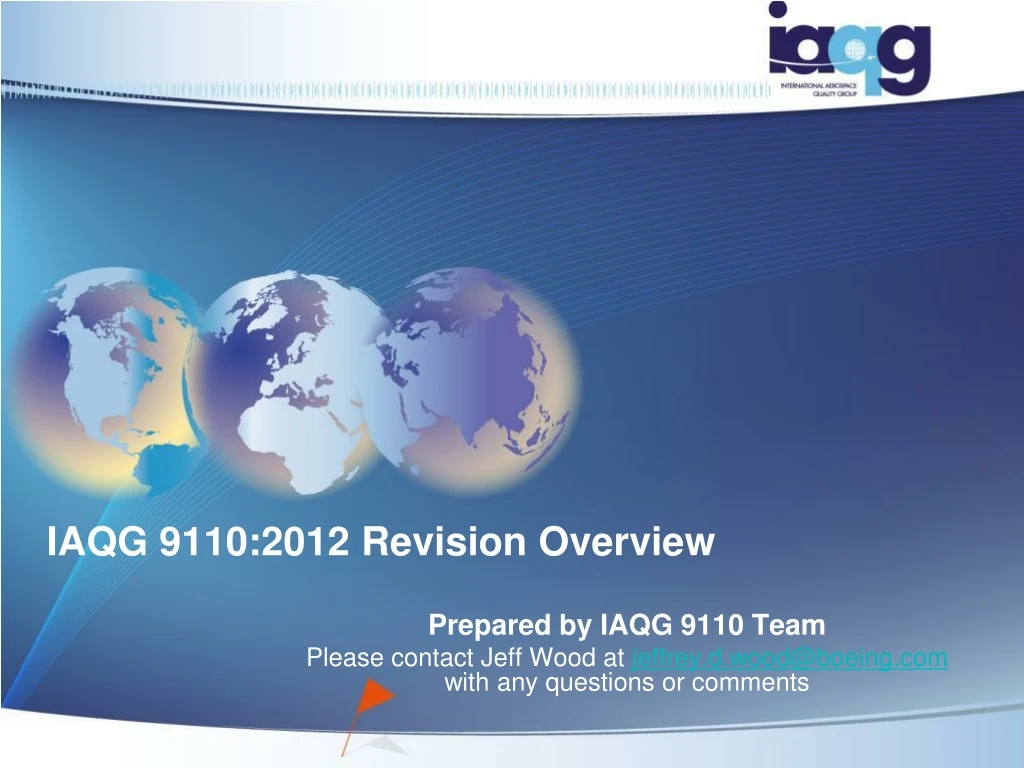 iaqg 9110 2012 revision overview