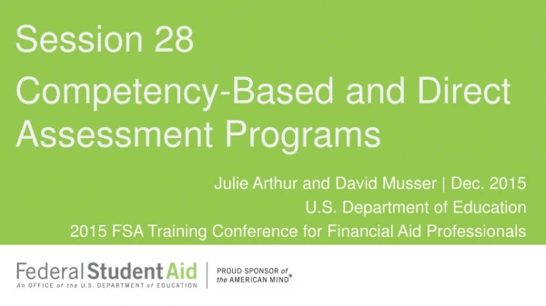 Competency-Based and Direct Assessment Programs