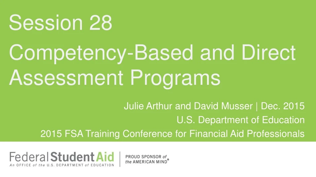competency based and direct assessment programs