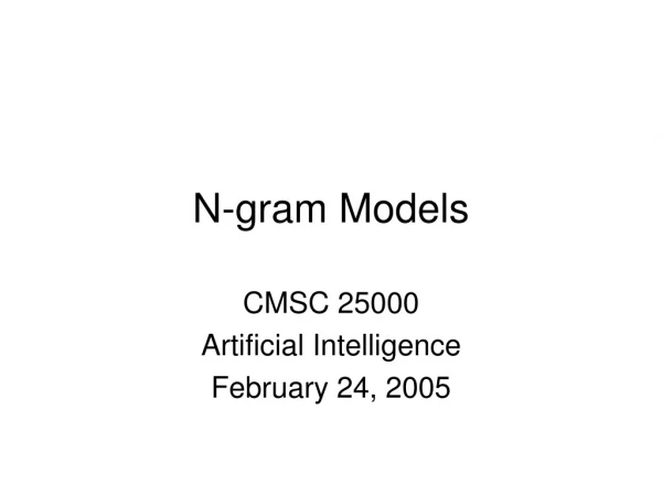 N-gram Models