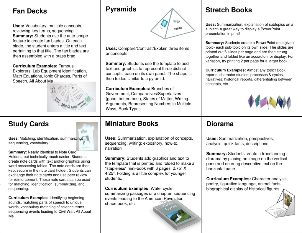 pyramids uses compare contrast explain three