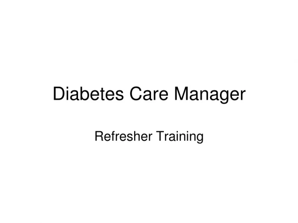 Diabetes Care Manager