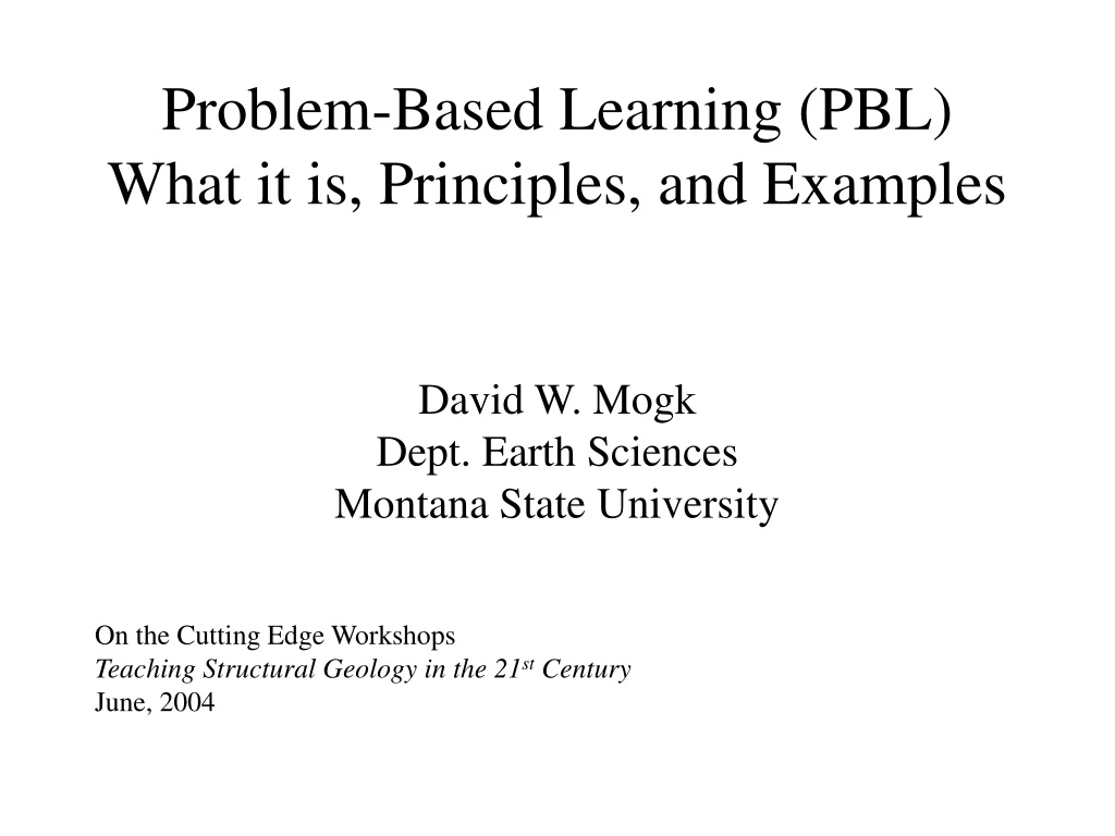 problem based learning pbl what it is principles and examples