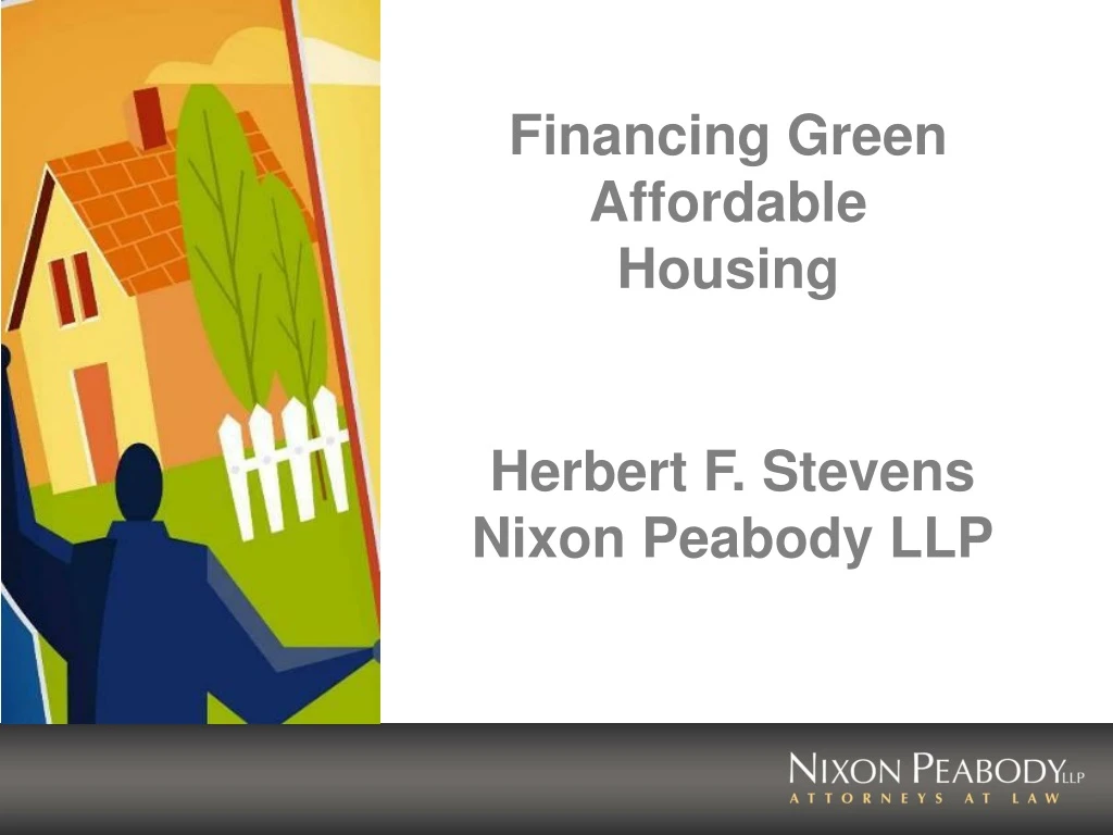 financing green affordable housing