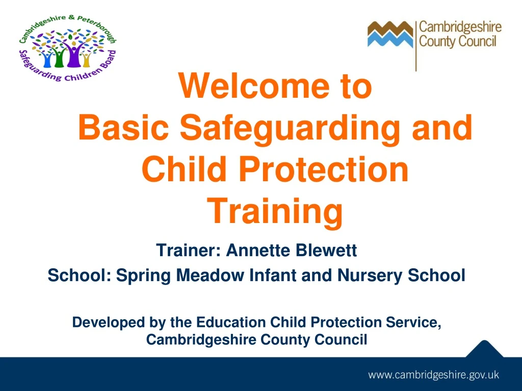 welcome to basic safeguarding and child protection training