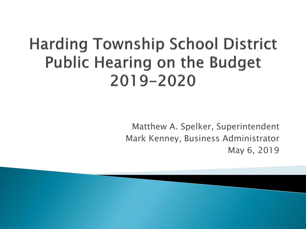 harding township school district public hearing on the budget 2019 2020