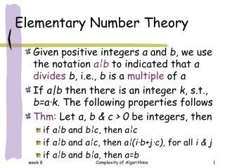 Elementary Number Theory - slide 1