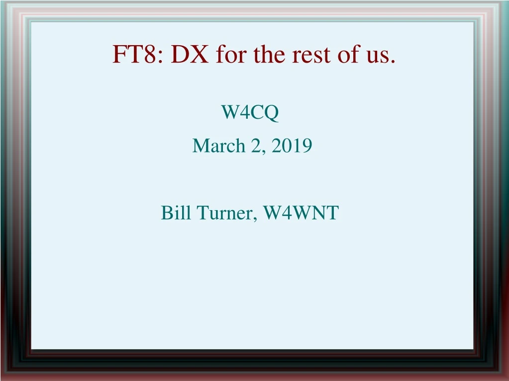ft8 dx for the rest of us