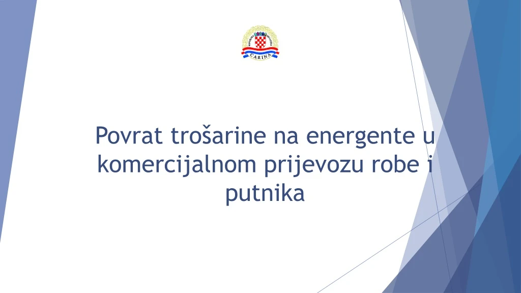 povrat tro arine na energente u komercijalnom prijevozu robe i putnika