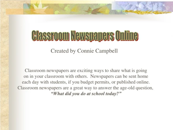 Classroom Newspapers Online
