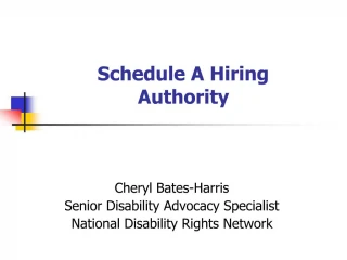 Schedule A Hiring Authority