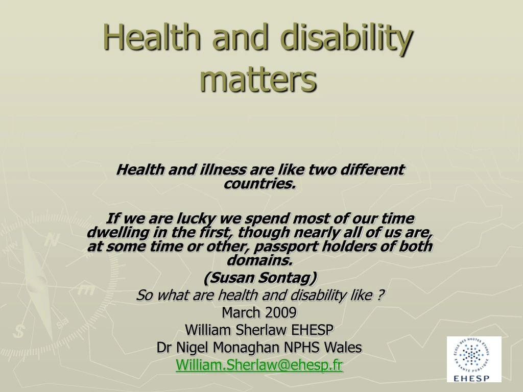 health and disability matters