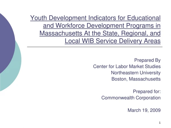 Prepared By Center for Labor Market Studies Northeastern University Boston, Massachusetts