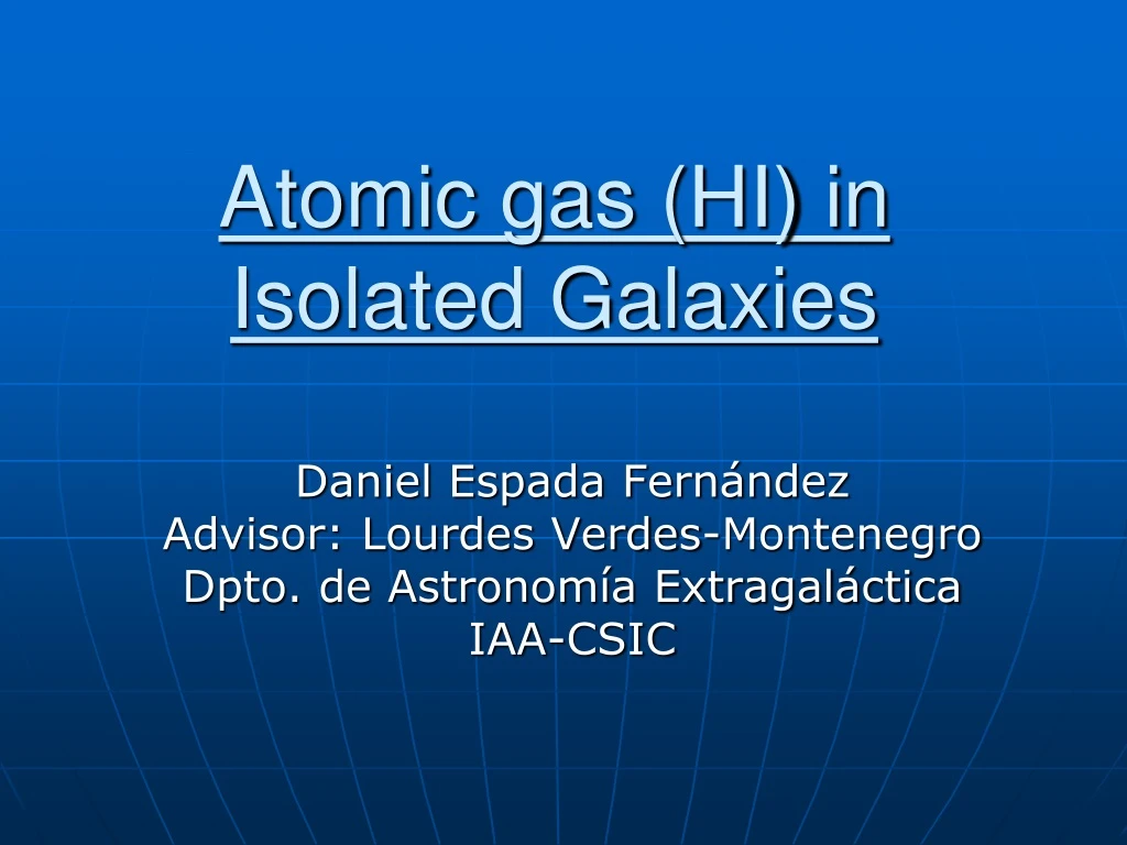 atomic gas hi in isolated galaxies