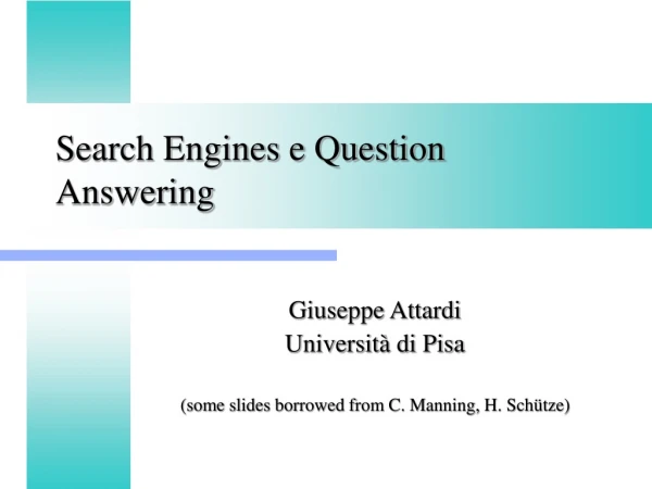 Search Engines e Question Answering