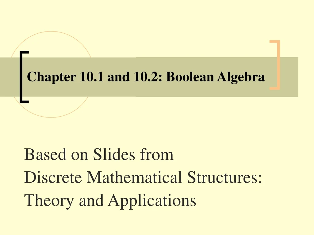 chapter 10 1 and 10 2 boolean algebra