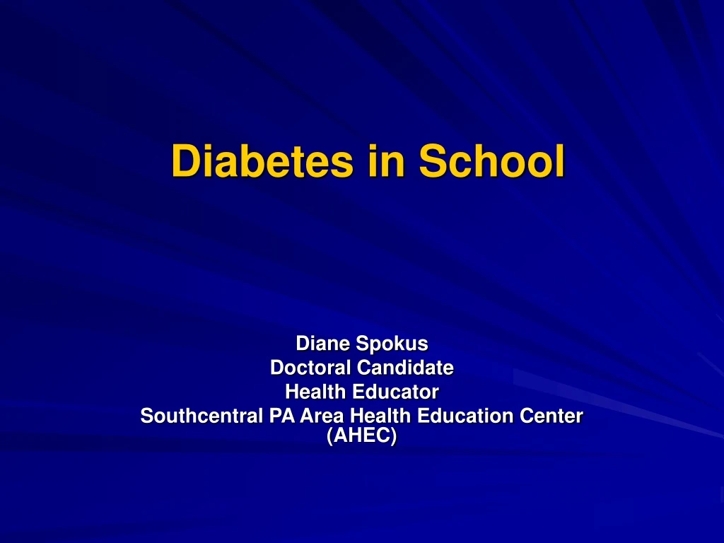 diabetes in school