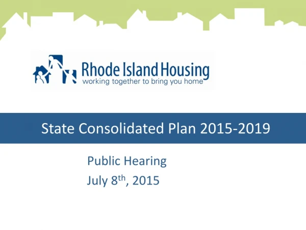 State Consolidated Plan 2015-2019