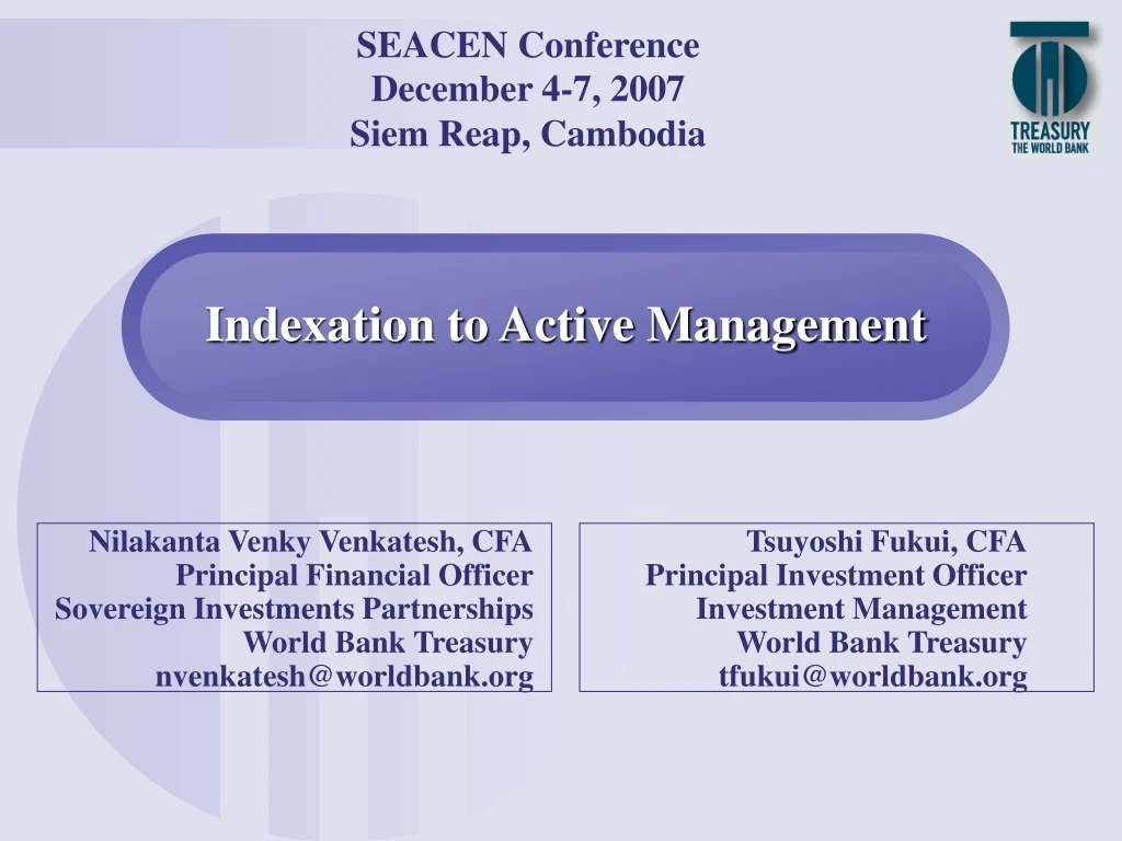 indexation to active management