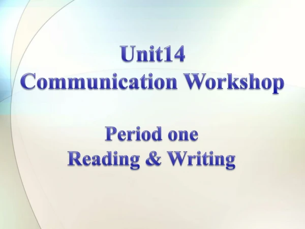Period one Reading &amp; Writing