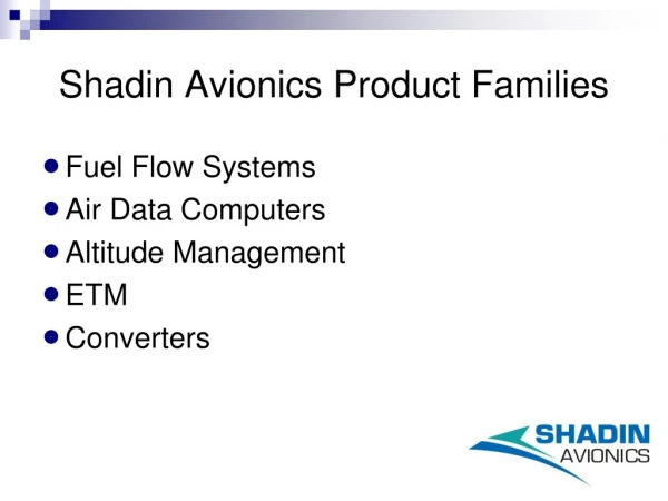 Shadin Avionics Product Families