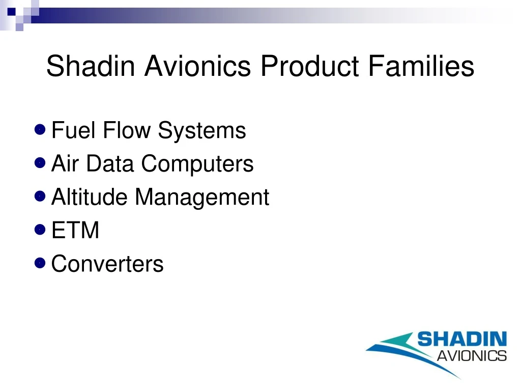 shadin avionics product families