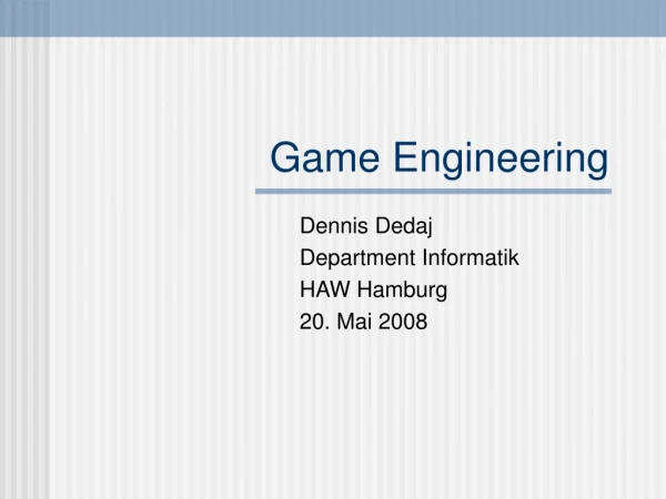 Game Engineering