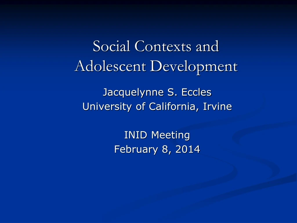 social contexts and adolescent development