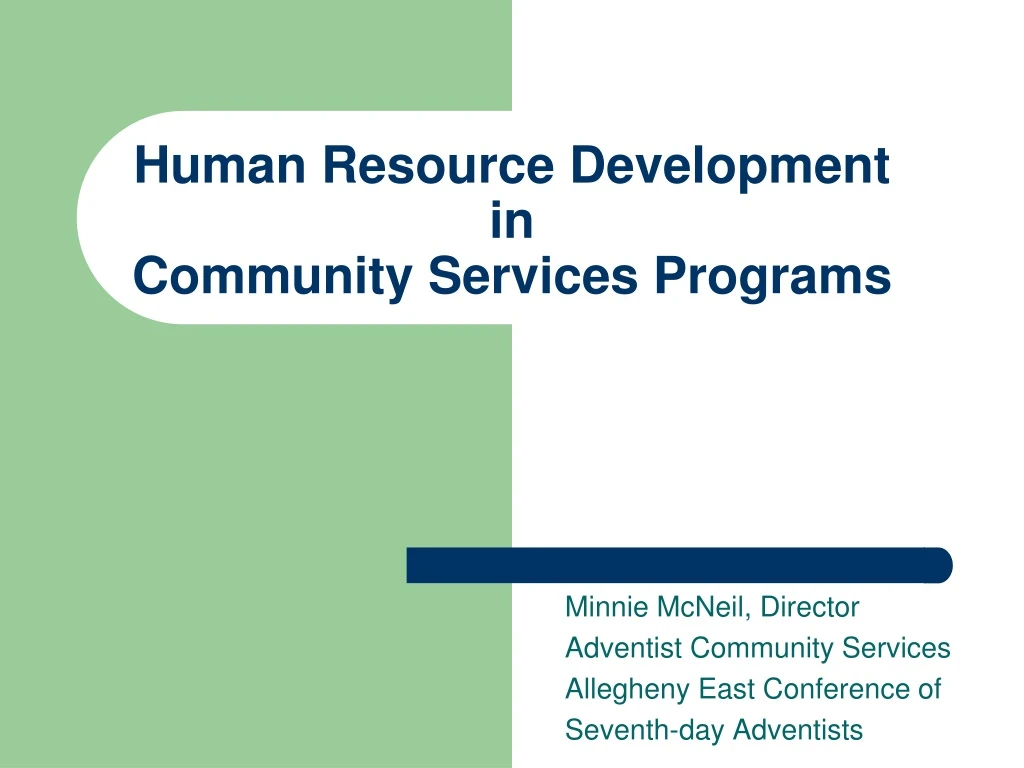 human resource development in community services programs