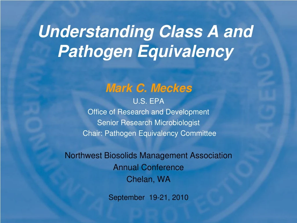 understanding class a and pathogen equivalency