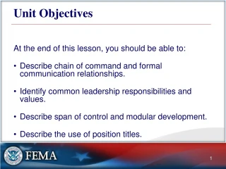 Unit Objectives - slide 1