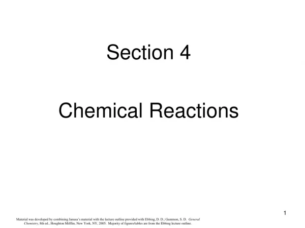 Section 4 Chemical Reactions