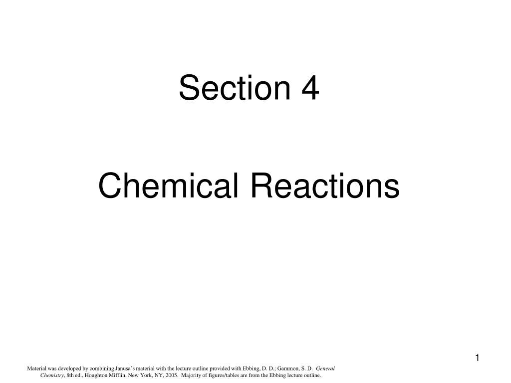 section 4 chemical reactions