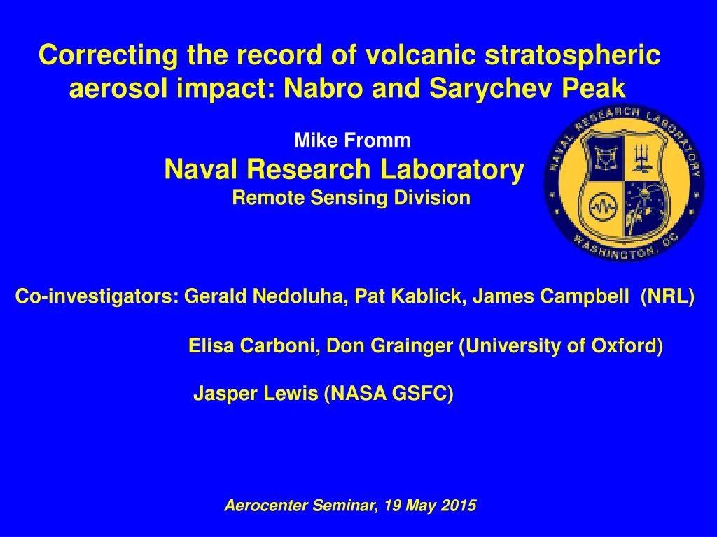 correcting the record of volcanic stratospheric