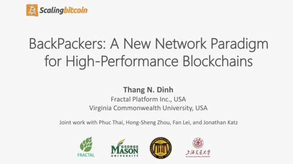 BackPackers : A New Network Paradigm  for High-Performance Blockchains