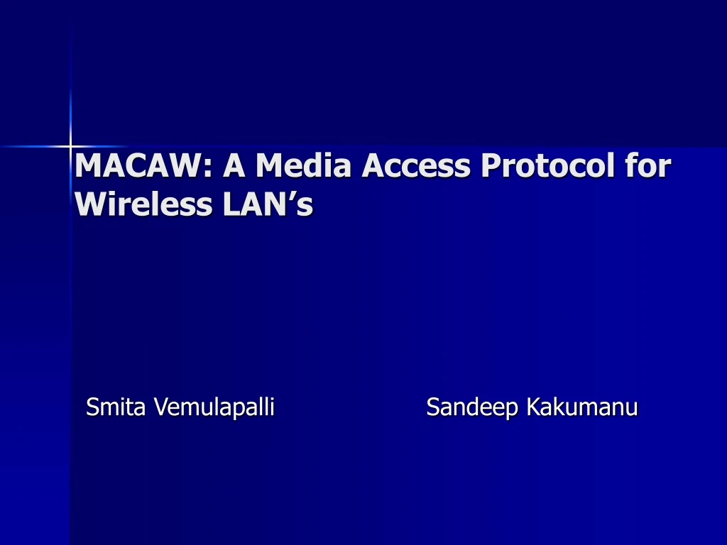 macaw a media access protocol for wireless lan s