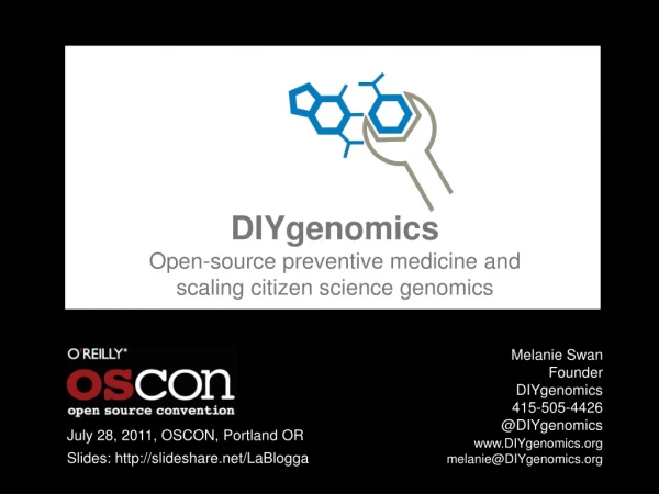 DIYgenomics Open-source preventive medicine and scaling citizen science genomics