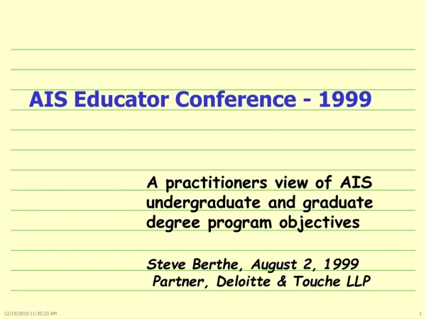 AIS Educator Conference - 1999